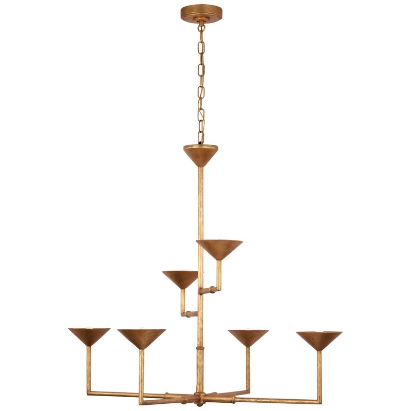 LED Chandelier from the Eleanor Collection in Antique Gold Leaf Finish by Visual Comfort Signature