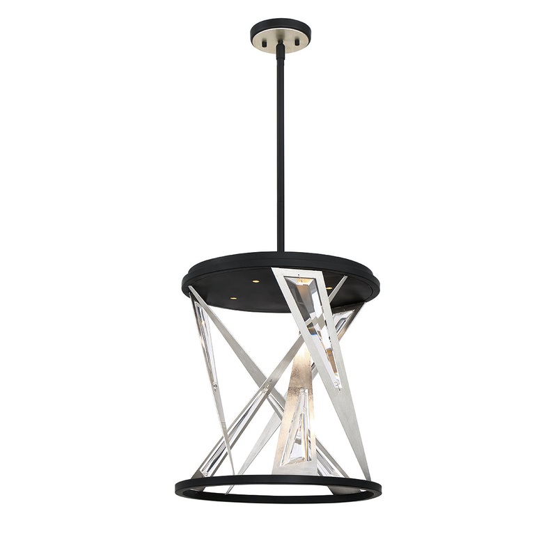 LED Chandelier from the Sarise Collection in Black Finish by Eurofase