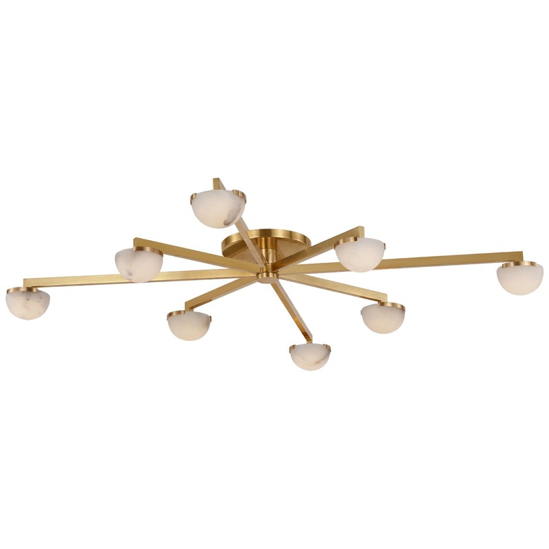 LED Flush Mount from the Pedra Collection in Antique-Burnished Brass Finish by Visual Comfort Signature