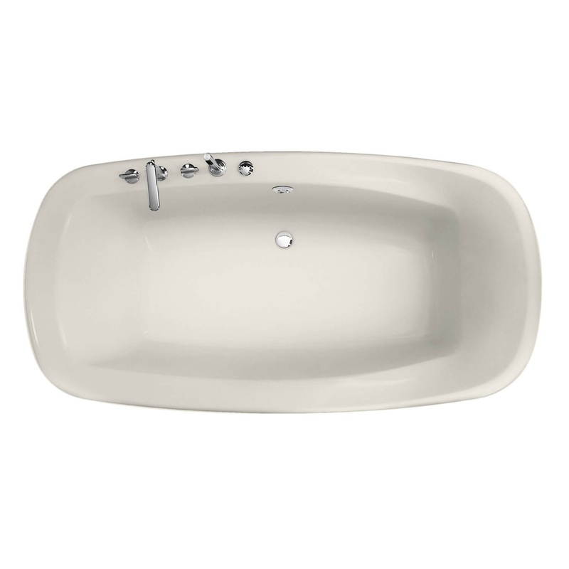 MAAX 101318-004-007 Eterne 7242 Acrylic Drop-in Center Drain Hydromax Bathtub in Biscuit