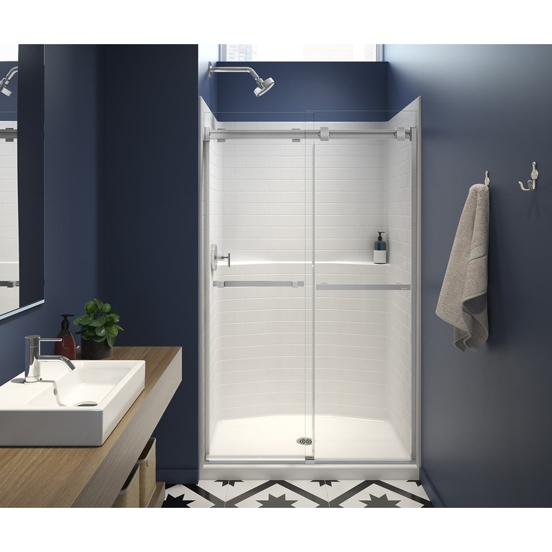 MAAX 106884-000-002-000 14834STT 48 x 35 AcrylX Alcove Center Drain One-Piece Shower in White
