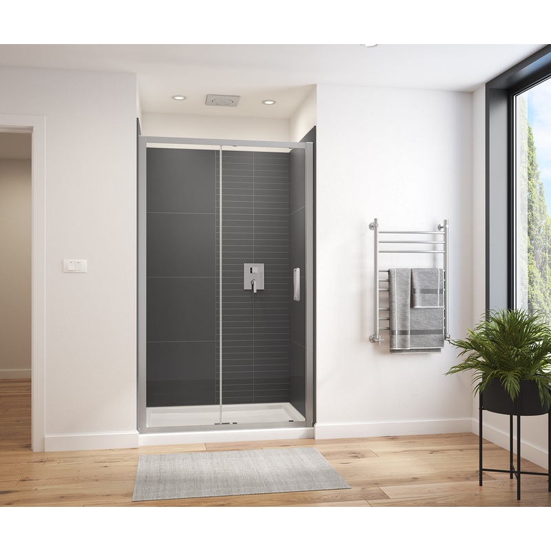 MAAX 135235-900-084-000 Connect Pro 43 -45 x 76 in. 6mm Sliding Shower Door for Alcove Installation with Clear glass in Chrome