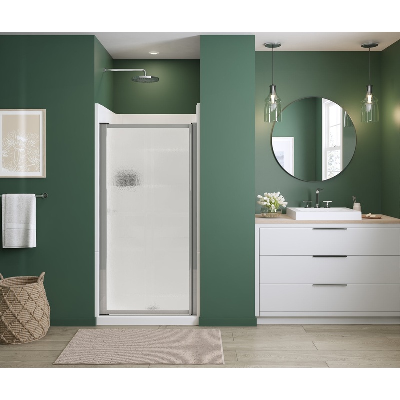 MAAX 136733-970-084-000 Polar Pivot 33-34  x 64  in. Pivot Shower Door for Alcove Installation with Raindrop glass in Chrome