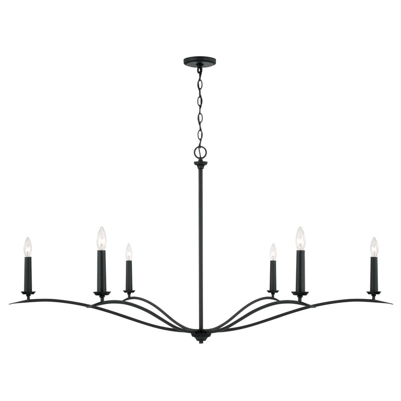 Six Light Chandelier from the Grady Collection in Black Iron Finish by Capital Lighting