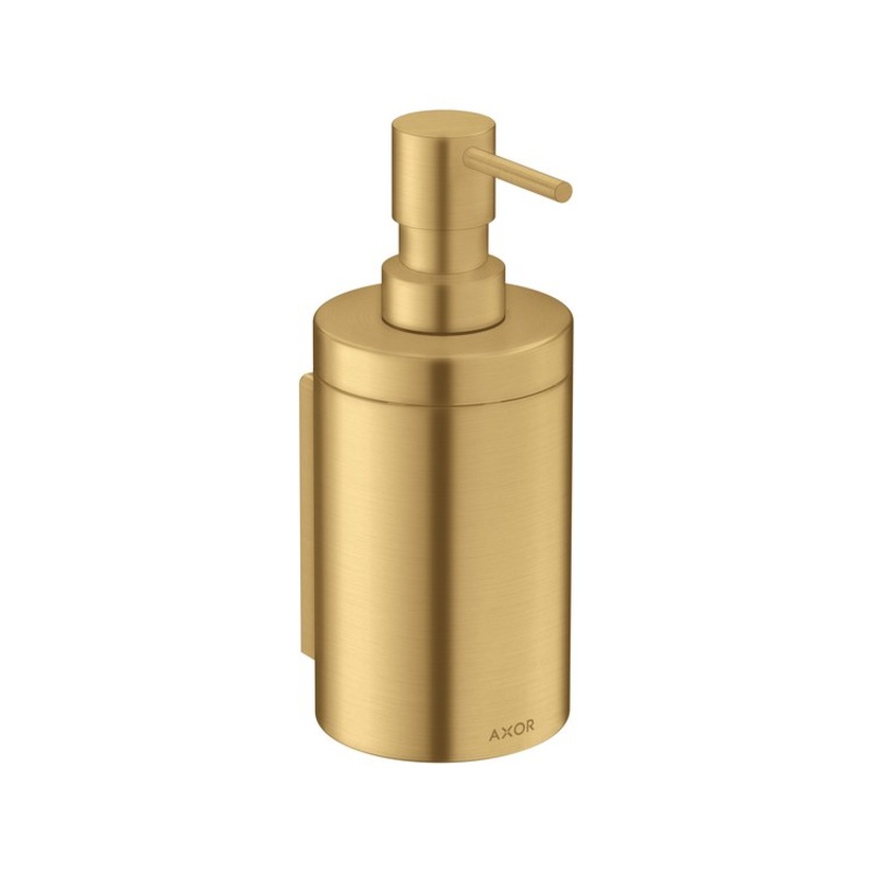 Soap Dispenser Universal Circular Brushed Gold Optic Wall Mount Metal Metal Pump 300 Milliliter