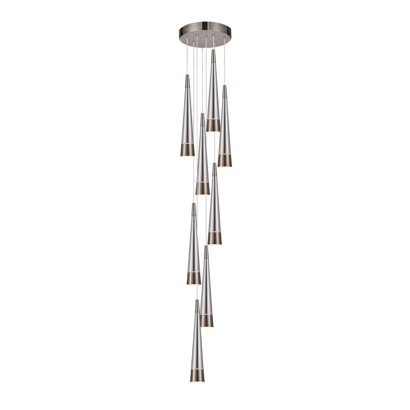 Sunnyvale Round Multi Light Pendant – Pearl Black and Smoke / 9-Light