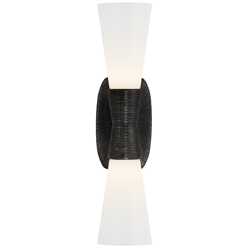 Two Light Bath Sconce from the Utopia Collection in Aged Iron Finish by Visual Comfort Signature