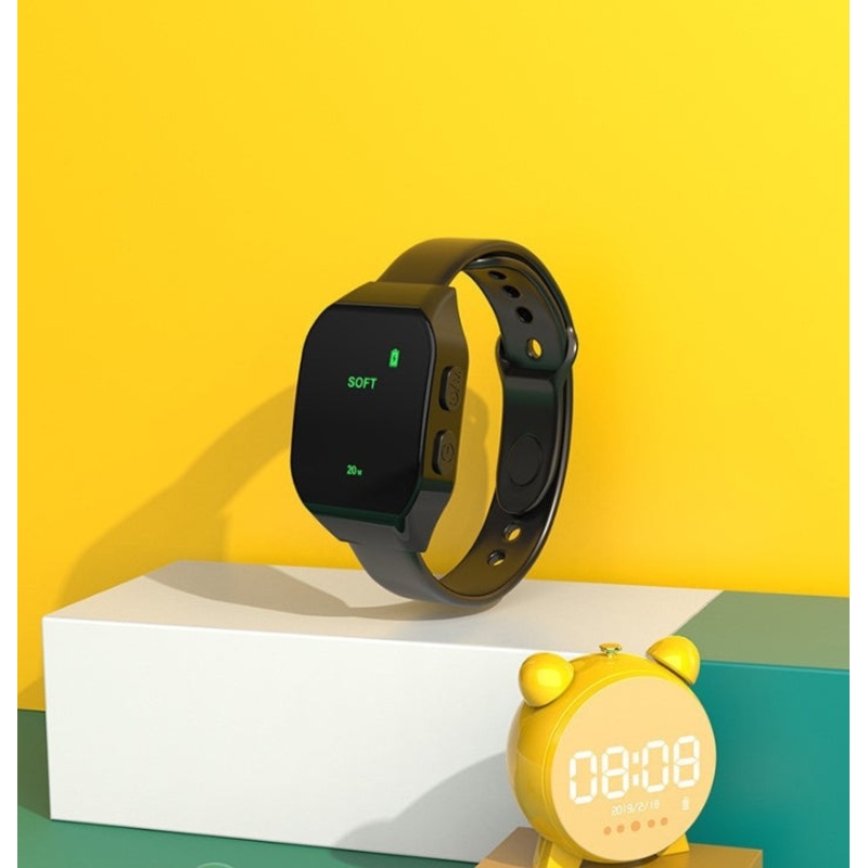 Black Smart Microcurrent Wristband Sleep Aid – Wearable Sleep Assistance Device