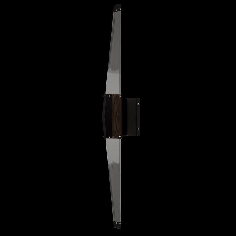 Blade 35.625″H Sconce Black/Dark Walnut