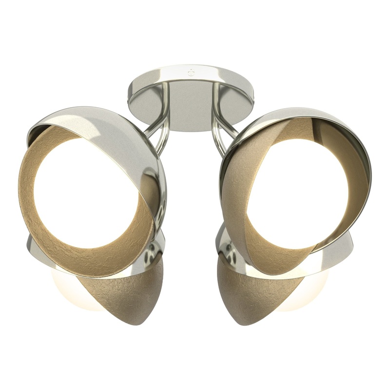 Brooklyn 4-Light Double Shade Semi-Flush Sterling Soft Gold