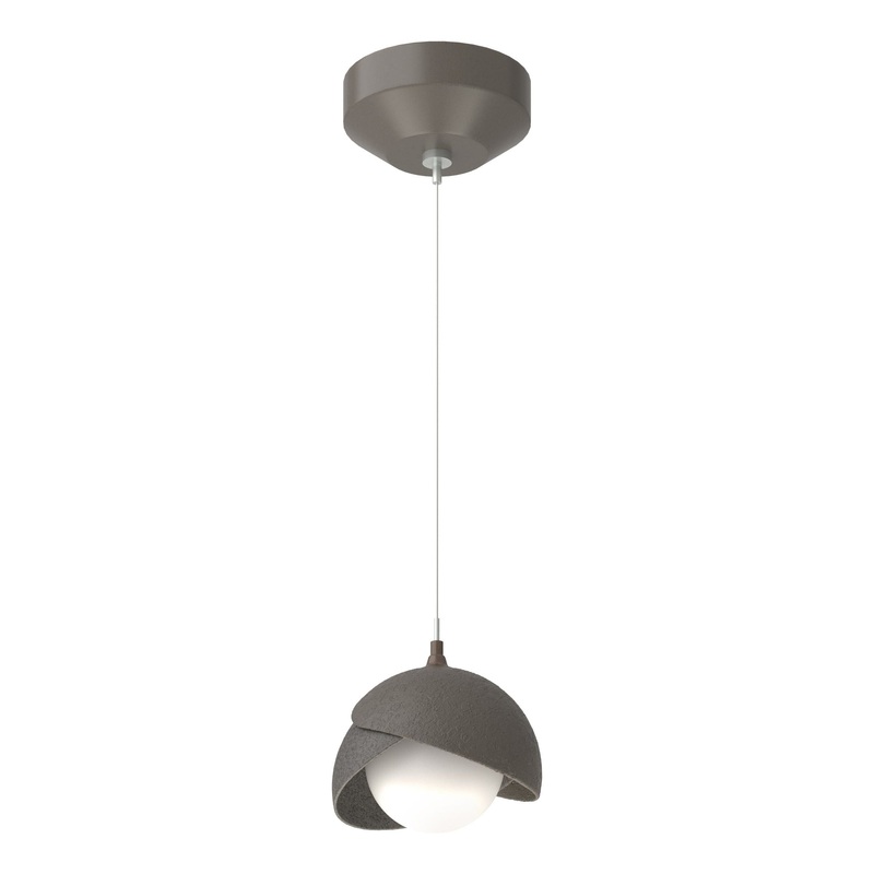 Brooklyn Double Shade Low Voltage Mini Pendant Dark Smoke Natural Iron