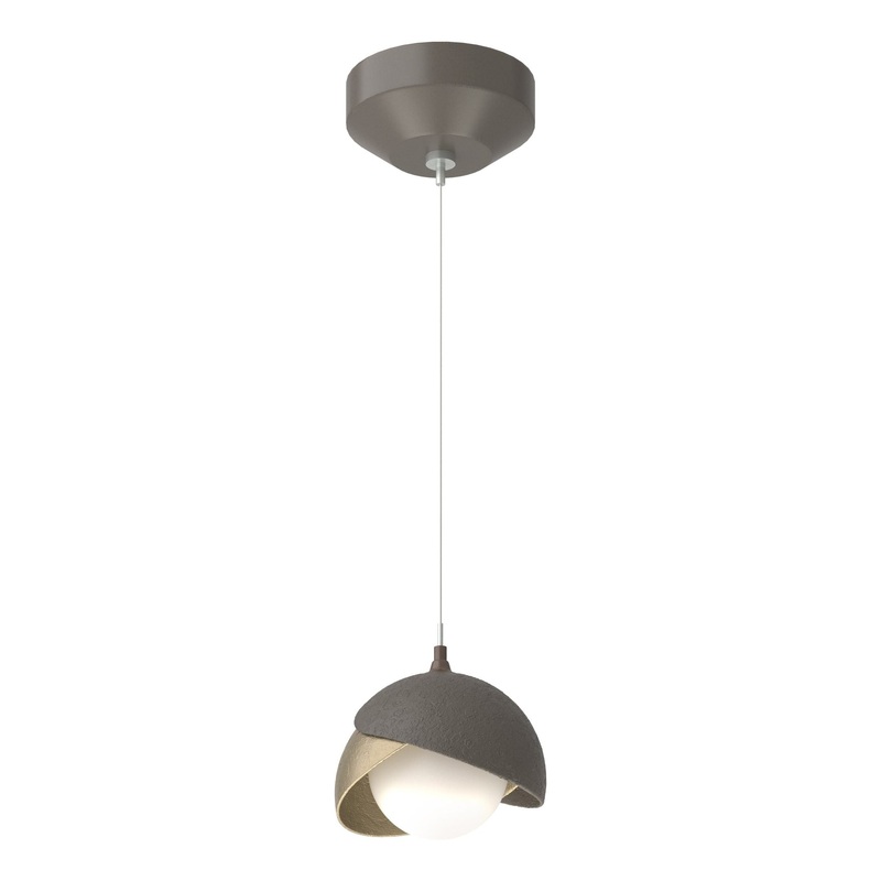 Brooklyn Double Shade Low Voltage Mini Pendant Dark Smoke Soft Gold