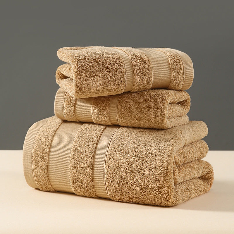 Brown Premium 3-Piece 100% Cotton Towel Set – Ultra Soft, Absorbent & Quick-Dry for Bathroom