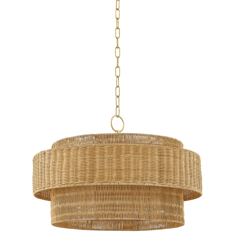 Four Light Pendant from the Danica Collection in Aged Brass Finish by Mitzi