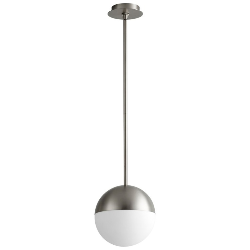 Mondo Single-Light 10″ Globe Pendant – Satin Nickel
