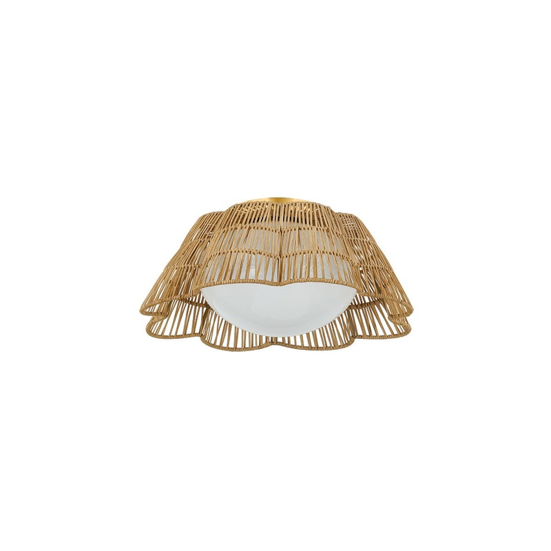 One Light Flush Mount from the Rosa Collection in Aged Brass Finish by Mitzi