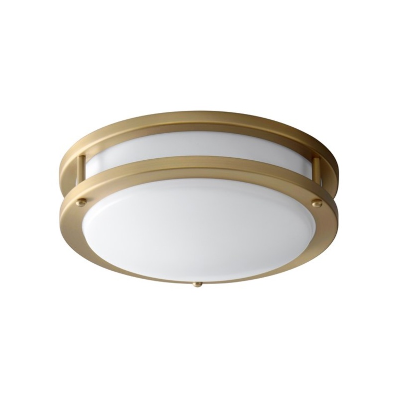 Oracle Single-Light LED 10.5″ Flush Mount Ceiling Fixture – Aged Brass