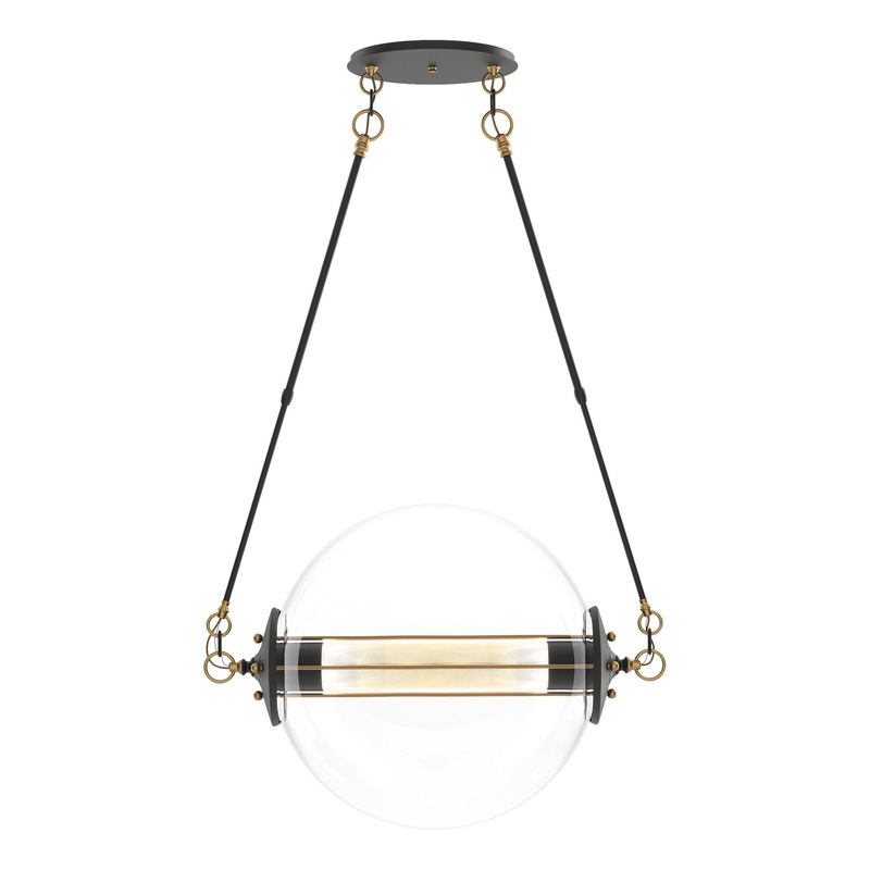 Otto Sphere Pendant Black with Brass Accents Stainless Steel Mesh (ZK)