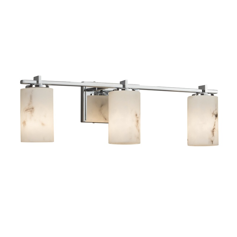 Three Light Bath Bar from the LumenAria Collection in Polished Chrome Finish by Justice Designs