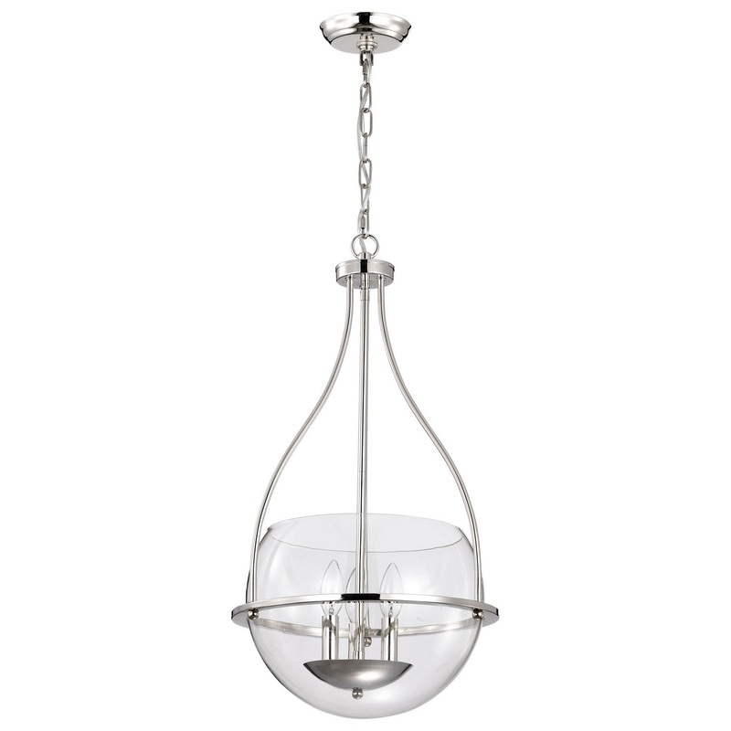 Three Light Pendant from the Amado Collection in Polished Nickel Finish by Nuvo Lighting