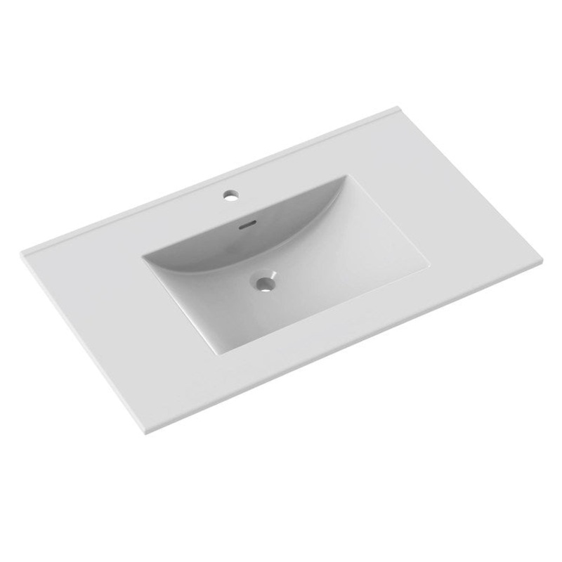 Vanity Top Ceramic Top 37 x 22 Inch White Ceramic 1 Hole 1-4/5 Centimeter