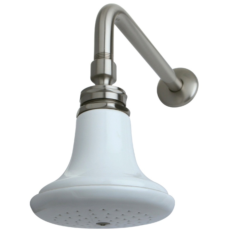 Victorian P50SNCK 5-1/8 Inch Ceramic Shower Head with 12-Inch Shower Arm, Brushed Nickel