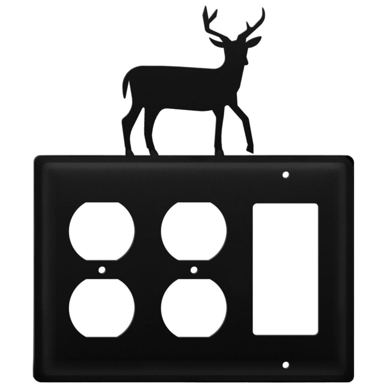 Village Wrought Iron EOOG-3 Triple Deer Double Outlet and Single GFI Cover CUSTOM Product