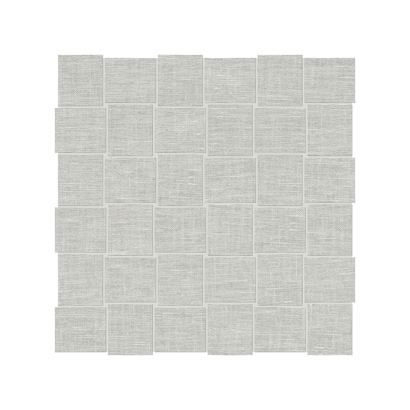 2″ x 2″ Basketweave Belgian Linen Mist Porcelain Mosaics. 1 Sheet = .96 Sq. Ft. 2″ x