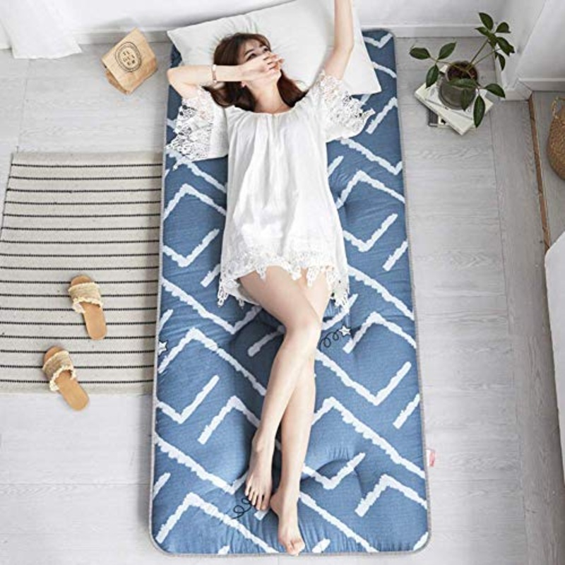 AOLI Futon coprimaterasso, cotone Tatami tappetino antiscivolo materasso pieghevole traspirante Pelle-friendly stuoia rilievo -Double giapponese Sleeping Pad, Soft futon Piano materasso di spessore 5
