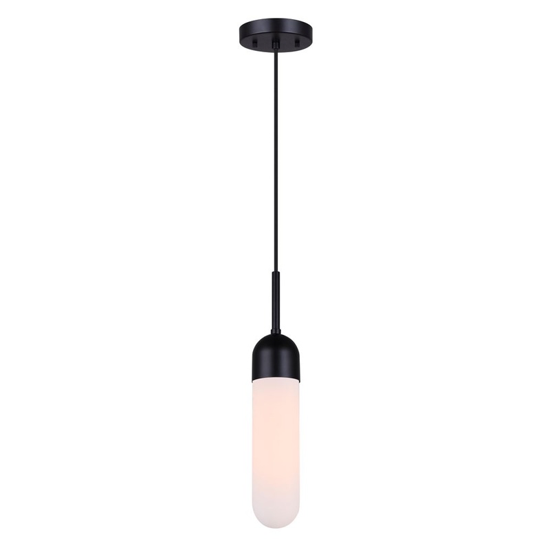Canarm IPL1126A01BK Bevin One Light Pendant Matte Black