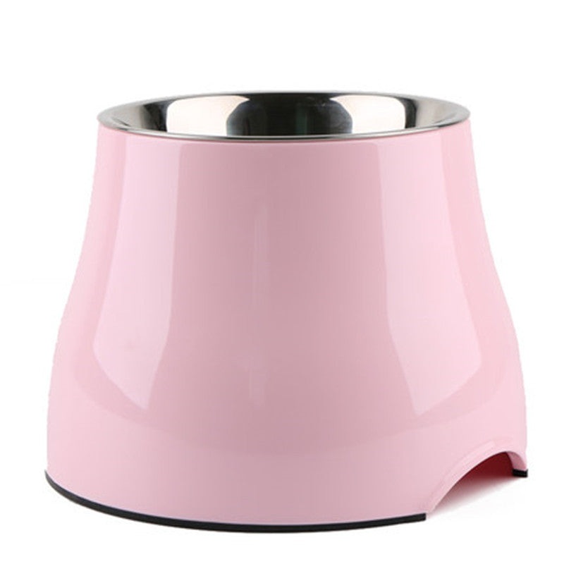 Elevated Pet Feeding Bowl with Stainless Steel Inner – Promotes Healthy Digestion & Reduces Neck Strain(Pink)