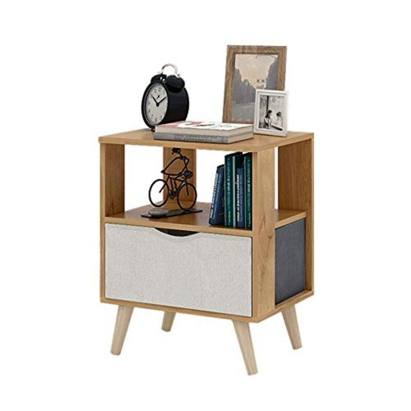 HYY-YY Legno Comodino impilabile Tavolino Tavolino Comodino Camera da Mobili Nightstand 37cmX30cmX44cm Corner (Colore: Beige, Dimensione: 37cmX30cmX44cm)
