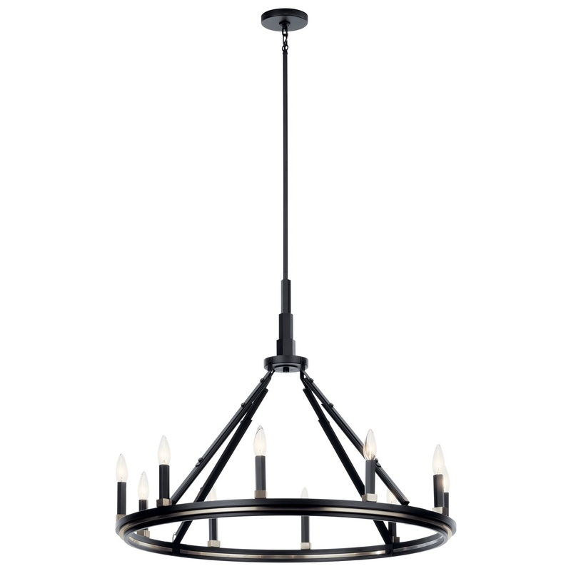 Kichler 52421BK Ten Light Chandelier, Black