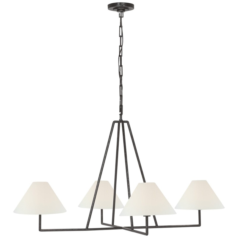 LED Chandelier from the Ashton Collection in Aged Iron Finish by Visual Comfort Signature