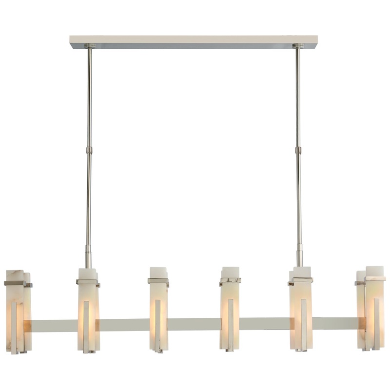 LED Linear Chandelier from the Malik Collection in Polished Nickel Finish by Visual Comfort Signature