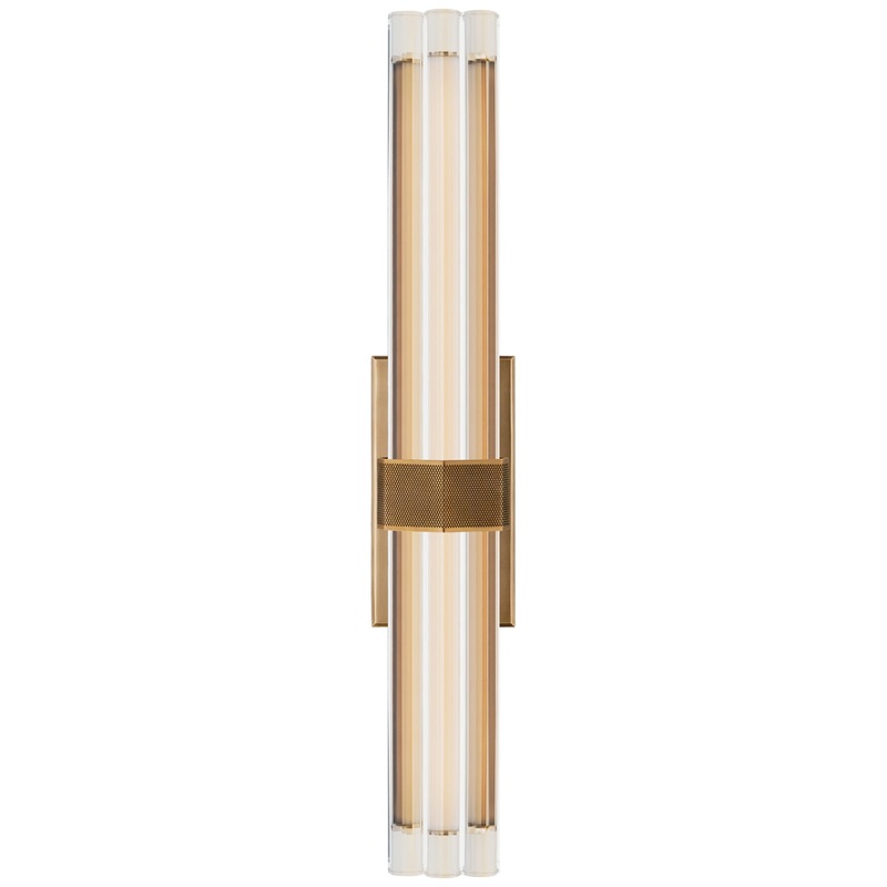 LED Wall Sconce from the Fascio Collection in Hand-Rubbed Antique Brass Finish by Visual Comfort Signature