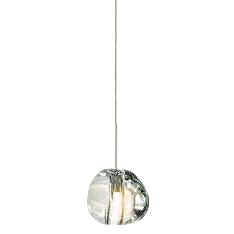 One Light Pendant from the Blob Collection in Satin Nickel Finish by Stone Lighting
