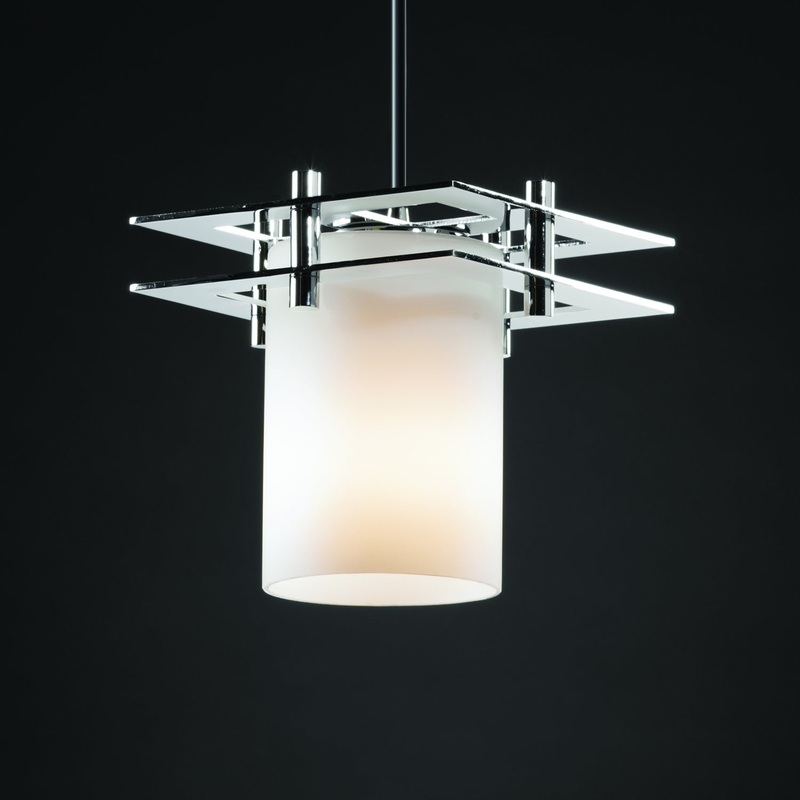 One Light Pendant from the Fusion Collection in Polished Chrome Finish by Justice Designs