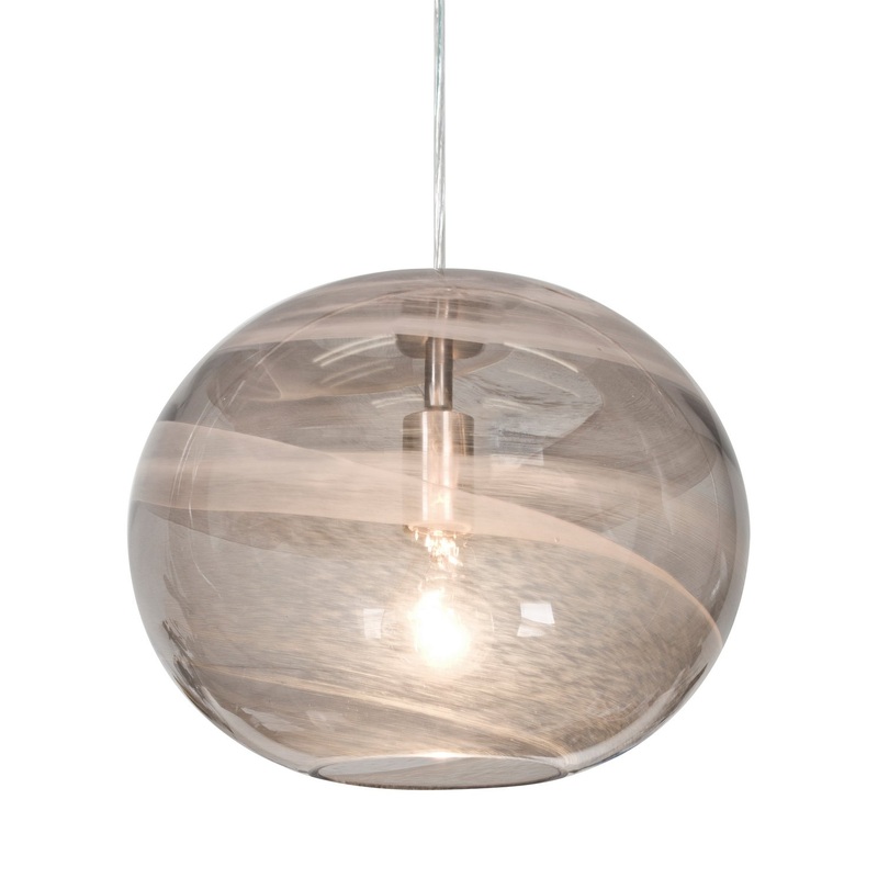 One Light Pendant from the Geno Collection in Satin Nickel Finish by Besa