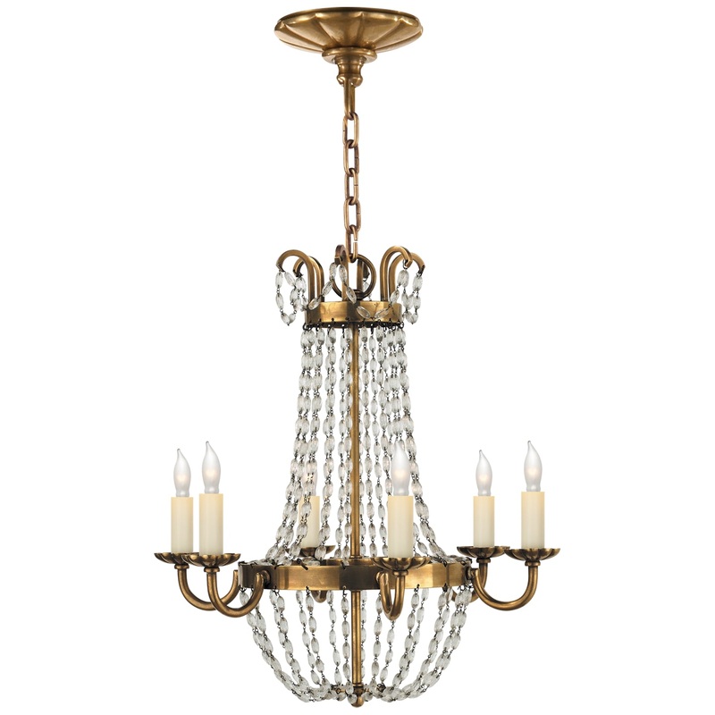 Six Light Chandelier from the Paris Flea Market Collection in Antique-Burnished Brass Finish by Visual Comfort Signature