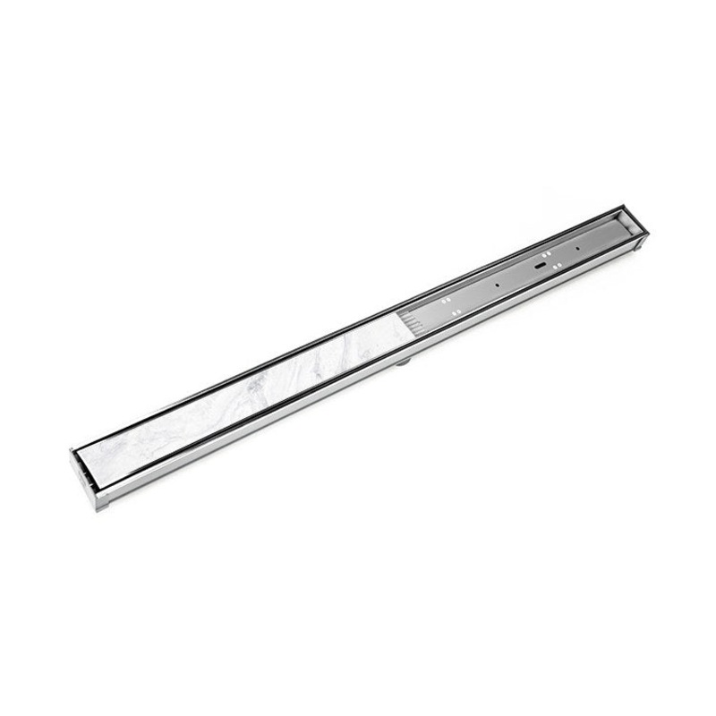 STIF65 48″ Site Sizeable Linear Drain Kit with Tile Insert Frame – Polished Stainless Steel/PVC