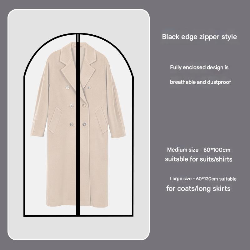 Black Edge 10-Pack Hanging Garment Bags for Closet Storage – Translucent Dust-Proof Suit Covers, Washable & Reusable Coat Protectors (2 Sizes)