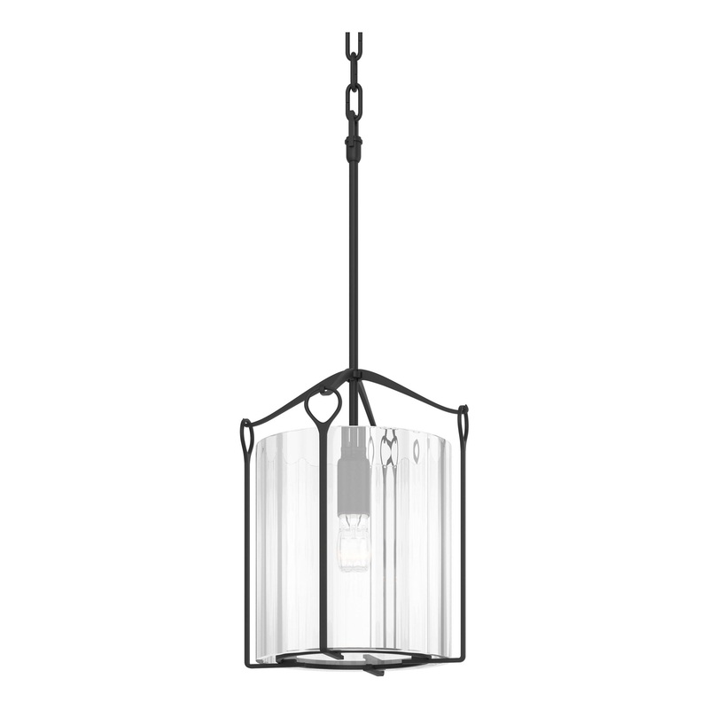Bow Tall Mini Pendant Black Clear Glass (ZM)