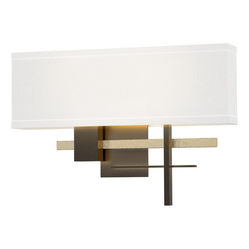 Cosmo Sconce Oil Rubbed Bronze Modern Brass Natural Anna Shade (SF)