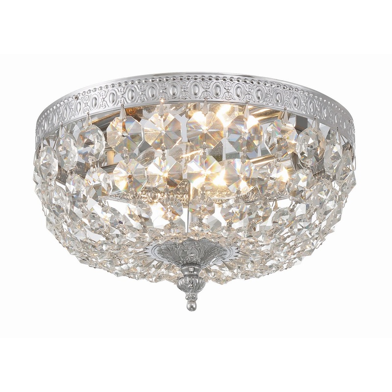Crystorama 710-CH-CL-S Ceiling Mount Two Light Flush Mount Polished Chrome