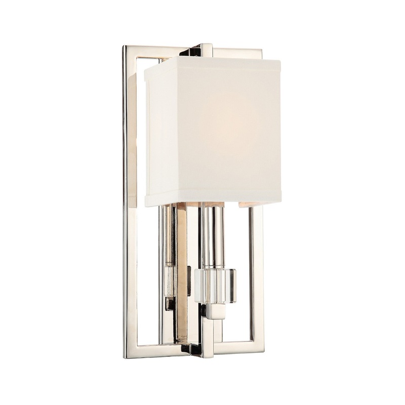 Crystorama 8881-PN Dixon One Light Wall Sconce Polished Nickel