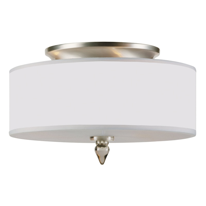 Crystorama 9503-SN Luxo Three Light Flush Mount Satin Nickel