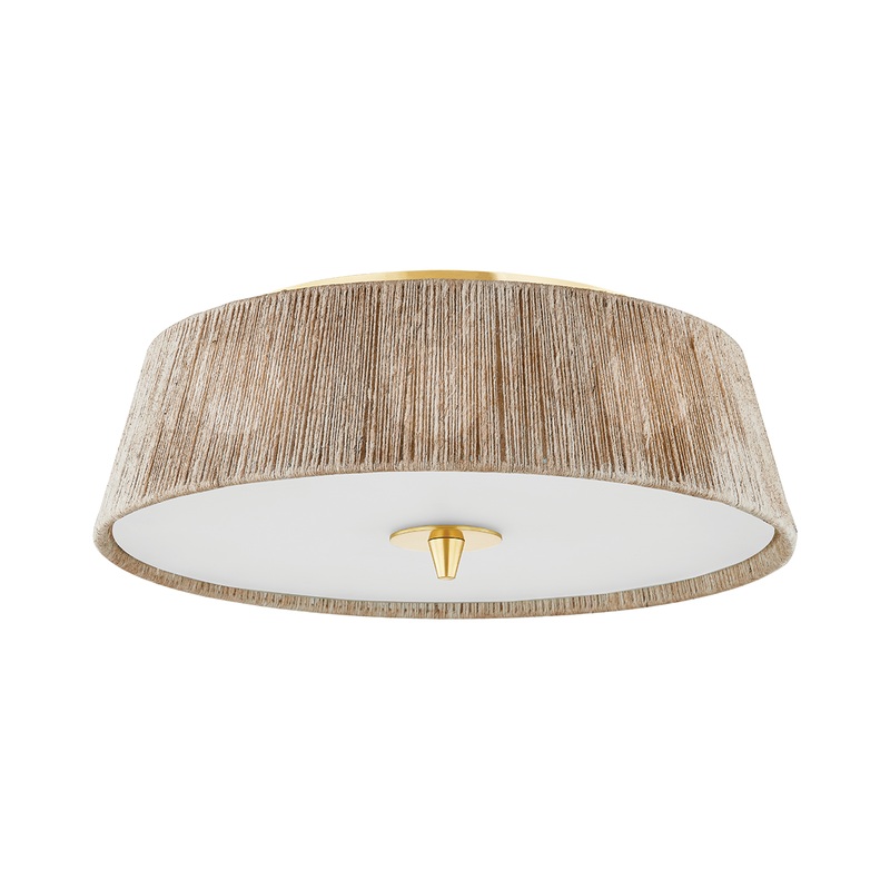 George 3-Light Semi Flush Mount Aged Brass