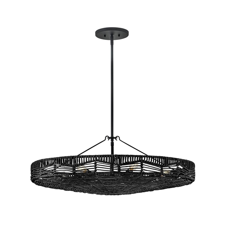 LED Convertible Pendant from the Ophelia Collection in Black Finish by Hinkley