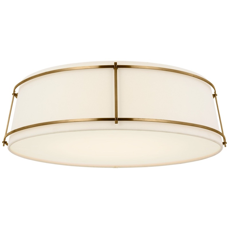 LED Flush Mount from the Callaway Collection in Hand-Rubbed Antique Brass Finish by Visual Comfort Signature